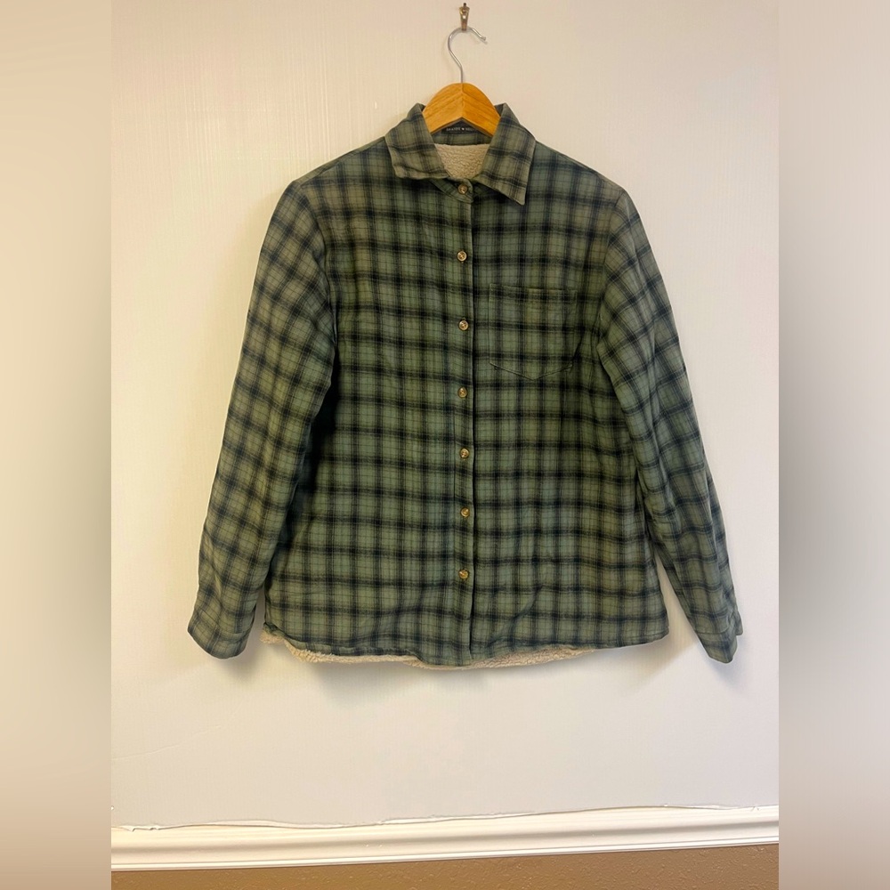 Brandy Melville fur lined flannel jacket Wylie cozy fall fleece sweater weather